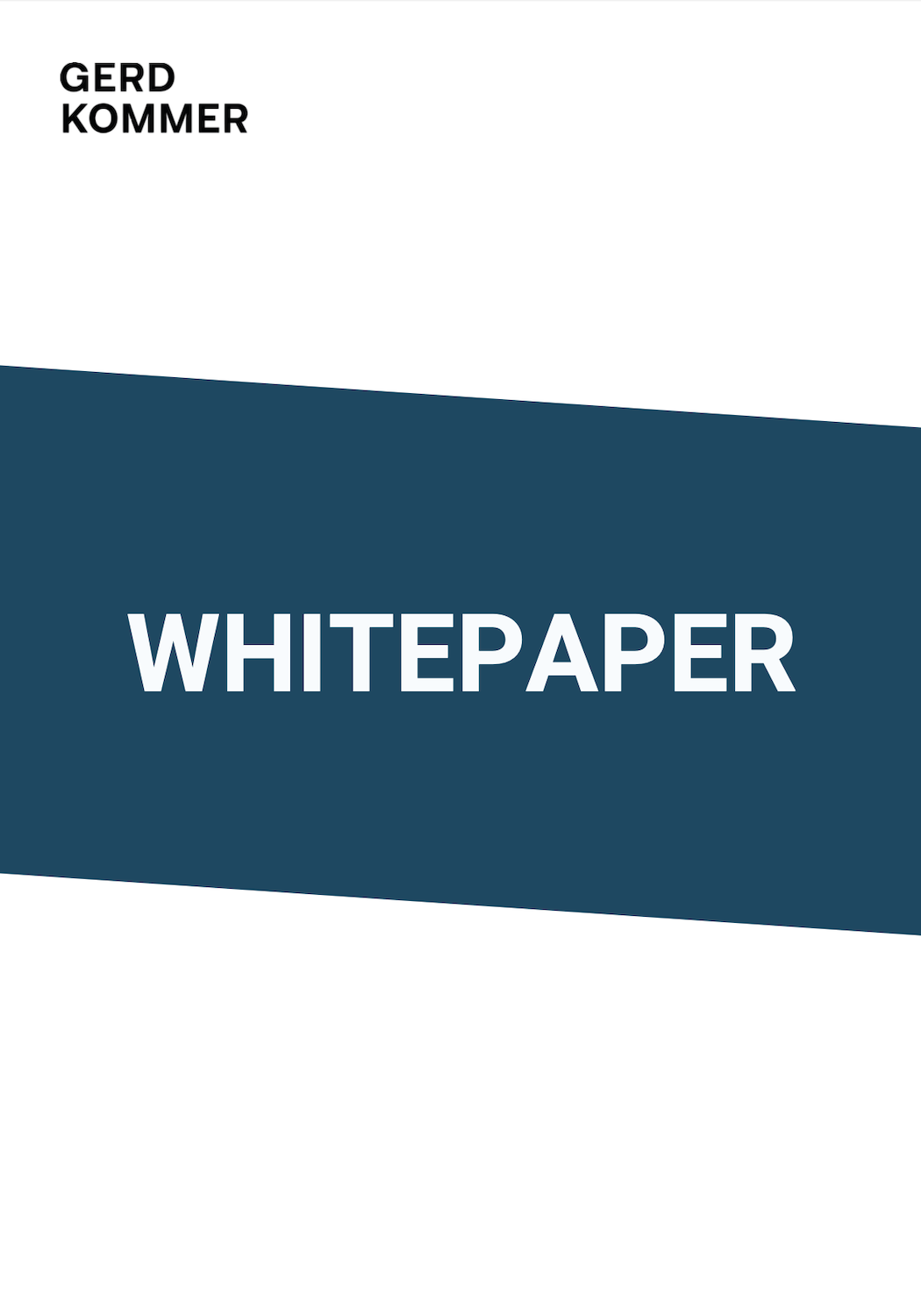 Titelbild des Whitepapers von Gerd Kommer mit weißem Hintergrund und blauem Balken.