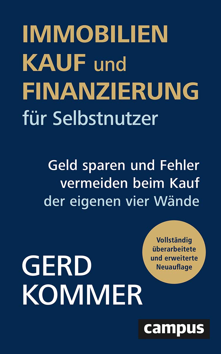 Buch-Cover von "Immobilienkauf und Finanzierung für Selbstnutzer" von Dr. Gerd Kommer.