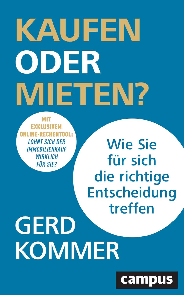 Buch-Cover von "Kaufen oder mieten" von Dr. Gerd Kommer.