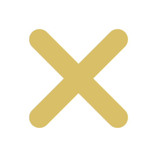 Großes X in Gold auf transparentem Hintergrund.