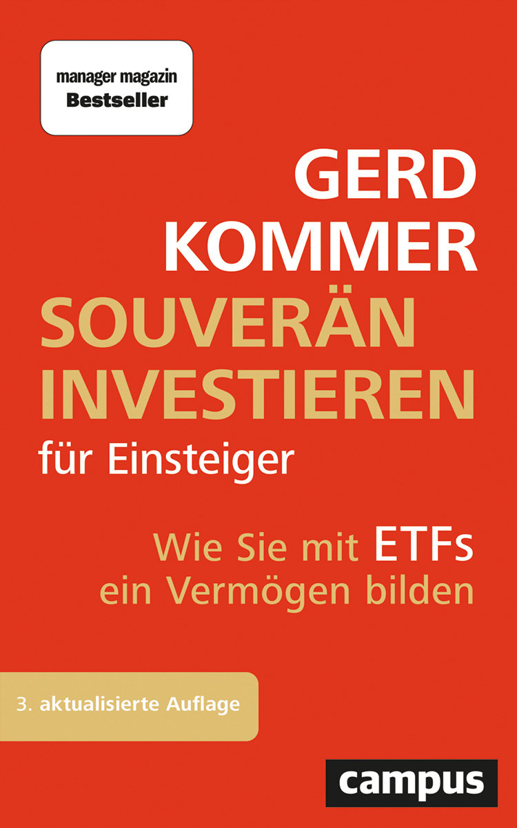 Cover des Buches "„Souverän investieren für Einsteiger“ von Dr. Gerd Kommer in 3. Auflage.